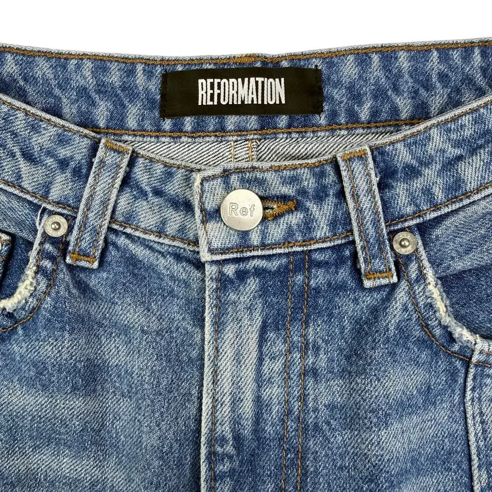 REFORMATION Seamed Jean Size 24 Celtic Wash - Picture 3 of 7